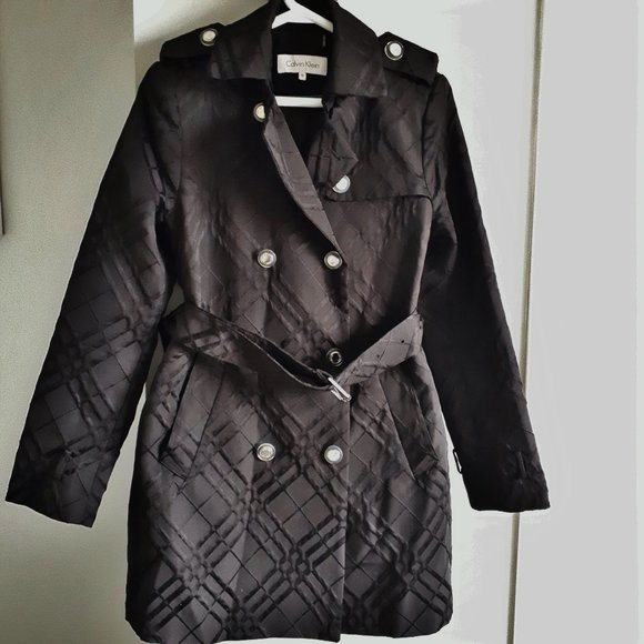 Calvin Klein Black Double Breasted Coat - Picture 1 of 9